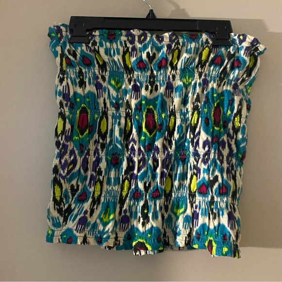 NWT Anthropologie | Turquoise Smocked 100% Cotton Tube Top, L - Picture 3 of 9